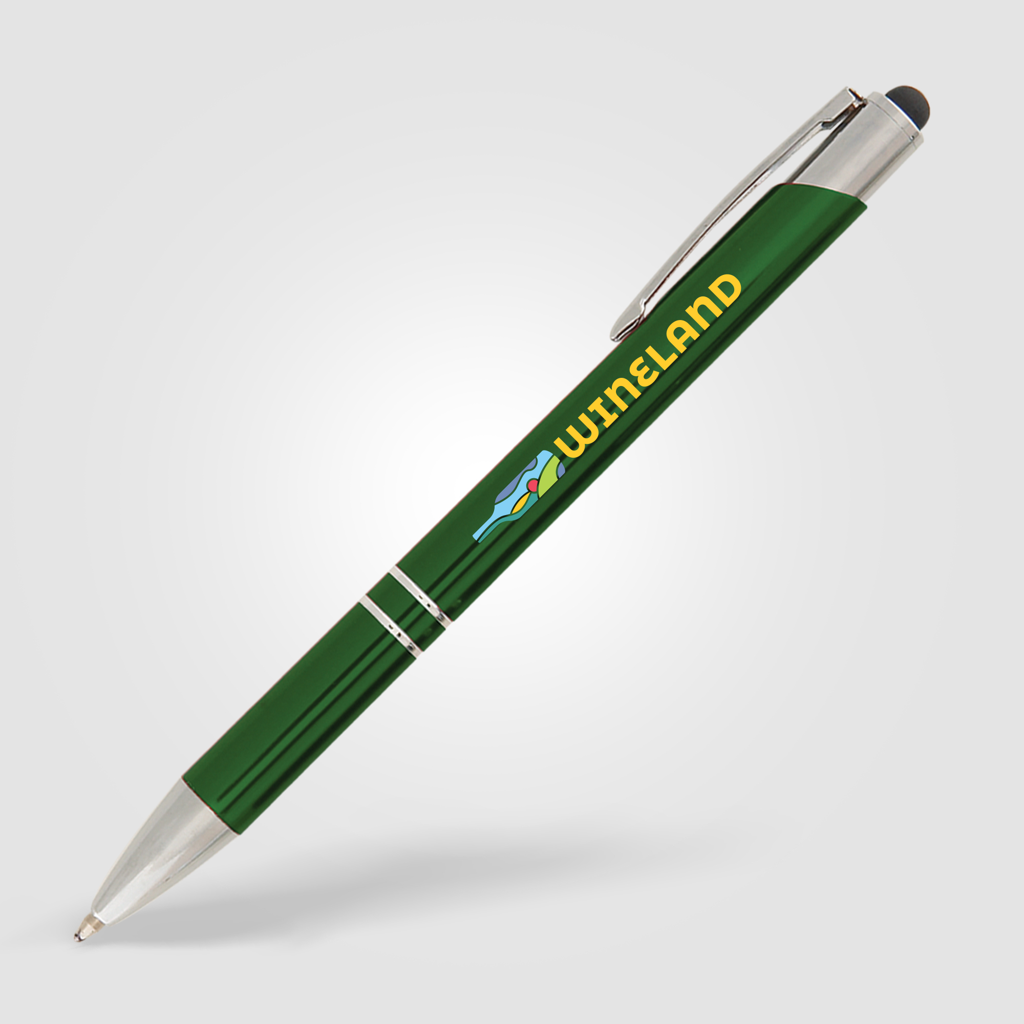 Stylo-stylet publicitaire Crosby Brillant Vert 